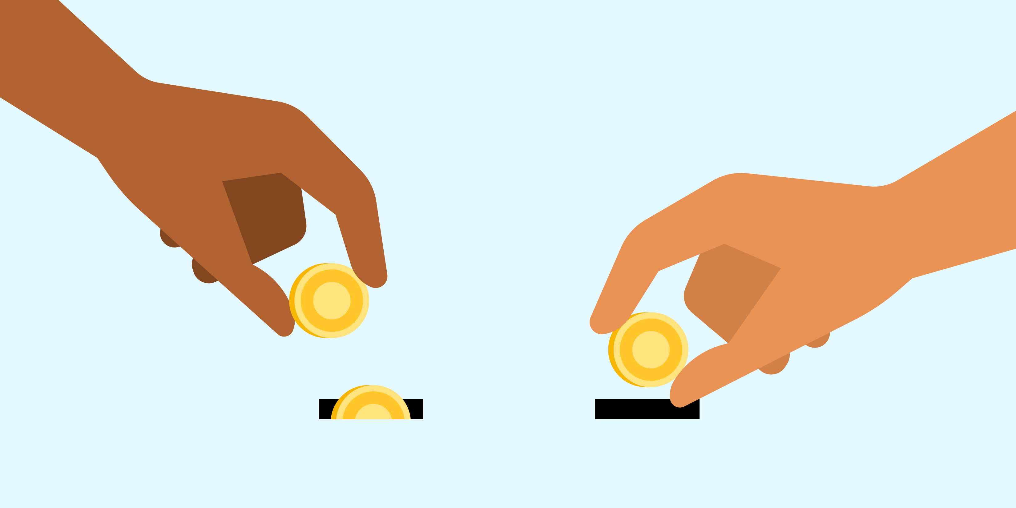 illustration of hands putting coins into slots